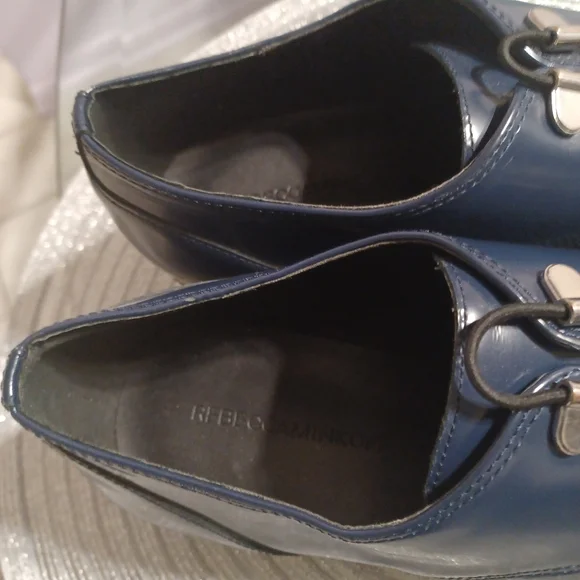 Rebecca minkoff navy leather oxfords sz 9.5 - Picture 3 of 3